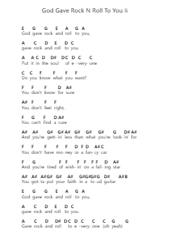 God Gave Rock N Roll To You Ii 鋼琴字母譜由 KISS - 編曲 Kirkjoel