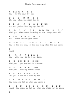 Thats Entrainment 钢琴字母谱由 Van Morrison - 编曲 Hicksreg