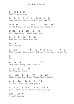 Broken Circuit Notas de piano en letras por The Word Alive - Arr.Bartrhys Shelcie