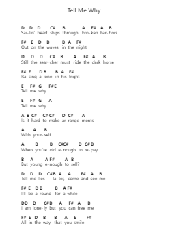 Tell Me Why โน้ตตัวอักษรเปียโนโดย Neil Young - Arr.Wrightac Phimaud