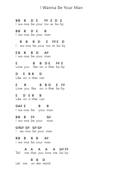 I Wanna Be Your Man पियानो पत्र नोट्स द्वारा The Beatles - Arr.Hughlon