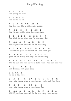 Early Warning Klavierbuchstaben-Noten von Baby Animals - Arr.Papel