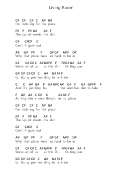 Living Room Klavierbuchstaben-Noten von Grouper - Arr.Yalegus