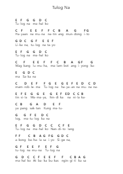 Tulog Na 鋼琴字母譜由 Sugarfree (Philippines) - 編曲 Franfield Pricecil