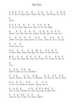Bye Bye 鋼琴字母譜由 Cro - 編曲 Taykin Wertor