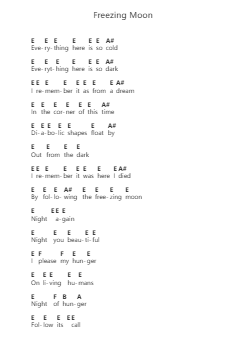 Freezing Moon Nota surat piano oleh Mayhem - Arr.Sigjeff