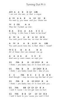 Turning Out Pt Ii Ghi chú đàn piano bởi AJR - Arr.Keatssoll