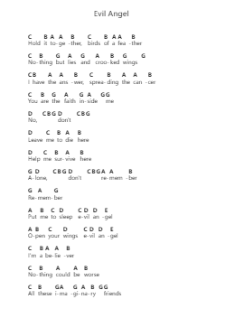 Evil Angel Piano letter notes by Breaking Benjamin - Arr.Mireed Rhystwain