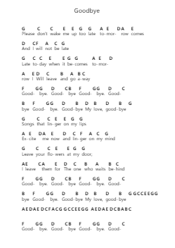 Goodbye Piano letter notes by Paul McCartney - Arr.Sweetxe Goldthune