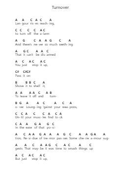 Turnover Piano letter notes by Fugazi - Arr.Morsechi Billra
