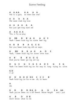 Some Feeling Piano letter notes by Mild Orange - Arr.Woolgreen