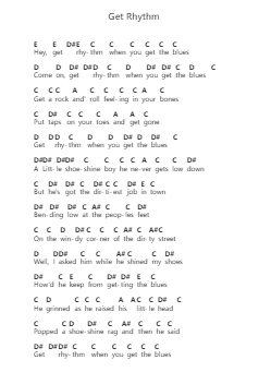 Get Rhythm Piano letter notes by Johnny Cash - Arr.Greenlew