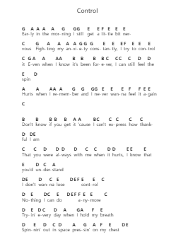Control Nota surat piano oleh Zoe Wees - Arr.Kyleyy