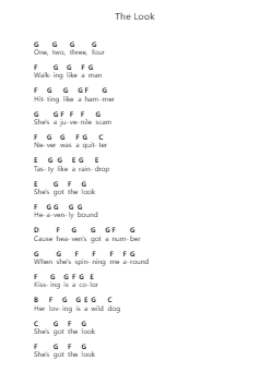 The Look Piano letter notes by Roxette - Arr.Temlouie Ramsjo