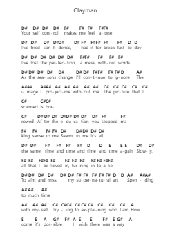 Clayman Piano letter notes by In Flames - Arr.Cranethe Dougledk