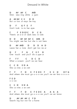 Dressed In White Piano letter notes by King Diamond - Arr.Deirrine Sisibyl