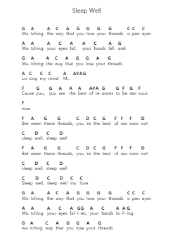 Sleep Well Piano letter notes by Ziggy Alberts - Arr.Brookecher Nicksie