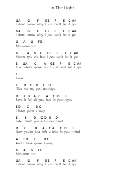 In The Light Catatan huruf piano oleh The Lumineers - Arr.Odemick