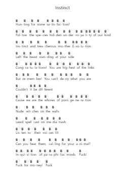 Instinct Piano letter notes by Decapitated - Arr.Pritthart