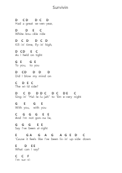 Survivin 钢琴字母谱由 Bastille - 编曲 Jansean