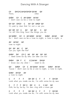 Dancing With A Stranger โน้ตตัวอักษรเปียโนโดย Sam Smith - Arr.Tralind