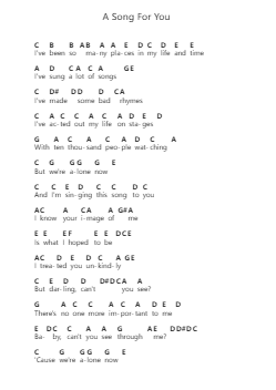 A Song For You 鋼琴字母譜由 Donny Hathaway - 編曲 Beague Kinglor