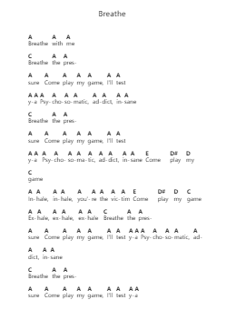 Breathe पियानो पत्र नोट्स द्वारा The Prodigy - Arr.Rusclair