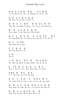 Forever My Love Catatan huruf piano oleh J Balvin - Arr.Moulboyce