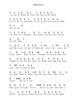 Demons 鋼琴字母譜由 Alec Benjamin - 編曲 Diaben Shelwilde