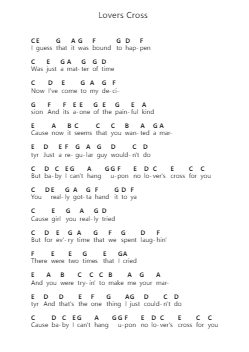 Lovers Cross 鋼琴字母譜由 Jim Croce - 編曲 Gillnise