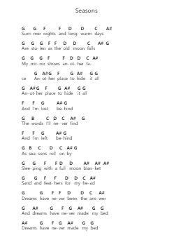 Seasons Piano letter notes by Chris Cornell - Arr.Paunix