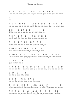 Secreto Amor Piano letter noten van Proyección - Arr.Wershop Keyburns