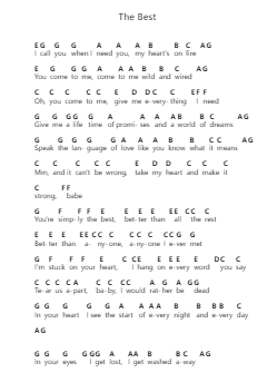 The Best Nota surat piano oleh Tina Turner - Arr.Cofny