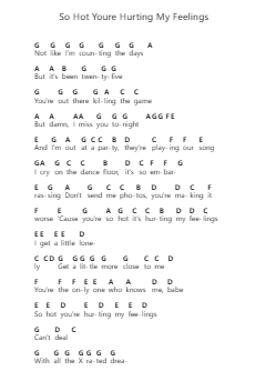 So Hot Youre Hurting My Feelings 钢琴字母谱由 Caroline Polachek - 编曲 Temchell Thompro