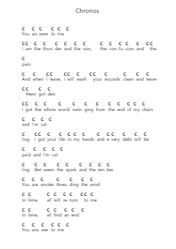 Chronos Piano letter notes by Parkway Drive - Arr.Ralphleign