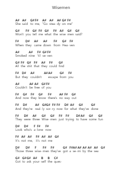 Wisemen Piano letter notes by James Blunt - Arr.Noelje