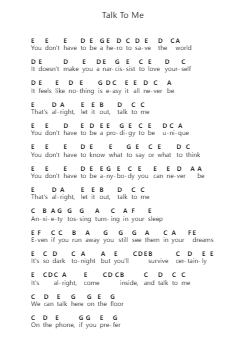 Talk To Me Piano letter notes by cavetown - Arr.Ruthmie