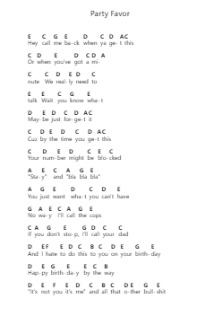 Party Favor Klavierbuchstaben-Noten von Billie Eilish - Arr.Hodgham Bobbright