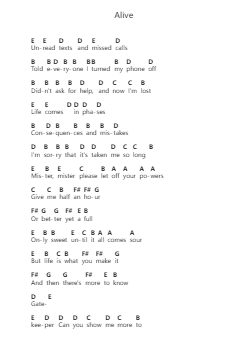 Alive Piano letter notes by Khalid - Arr.Terwyatt Hangan