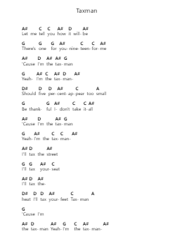 Taxman Piano letter notes by The Beatles - Arr.Noelje