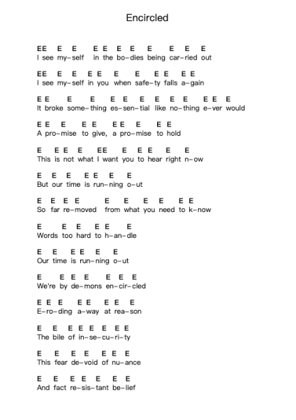 Encircled Piano letter notes by Dark Tranquillity - Arr.Loulup