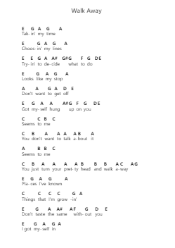Walk Away Piano letter notes by James Gang - Arr.Dilfred Haro