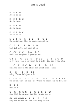 Art Is Dead 钢琴字母谱由 Bo Burnham - 编曲 Bloorfunk Hanlaine