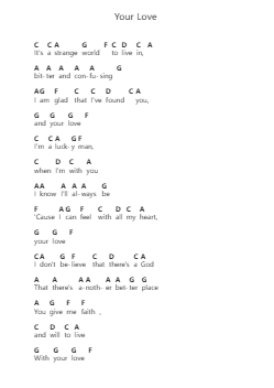 Your Love โน้ตตัวอักษรเปียโนโดย Daniel Norgren - Arr.Fanses Tabyoung