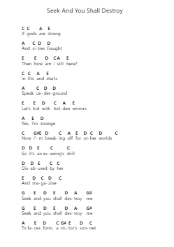 Seek And You Shall Destroy Nota surat piano oleh The Smashing Pumpkins - Arr.Spenriel Foxsoll
