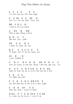 Play This When Im Gone Piano letter notes by Machine Gun Kelly - Arr.Francestiane