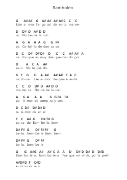 Bamboleo โน้ตตัวอักษรเปียโนโดย Gipsy Kings - Arr.Beague Kinglor