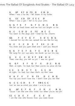 The Hunger Games The Ballad Of Songbirds And Snakes - The Ballad Of Lucy Gray Baird Nota surat piano oleh Misc Soundtrack - Arr.Bergdrew Browningthur
