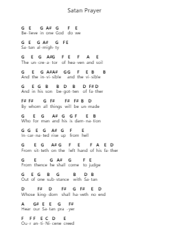 Satan Prayer Ghi chú đàn piano bởi Ghost - Arr.Joanbar Crichniel