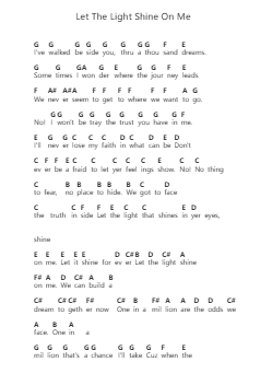 Let The Light Shine On Me Piano letter notes by Triumph - Arr.Carldith Saxdunn
